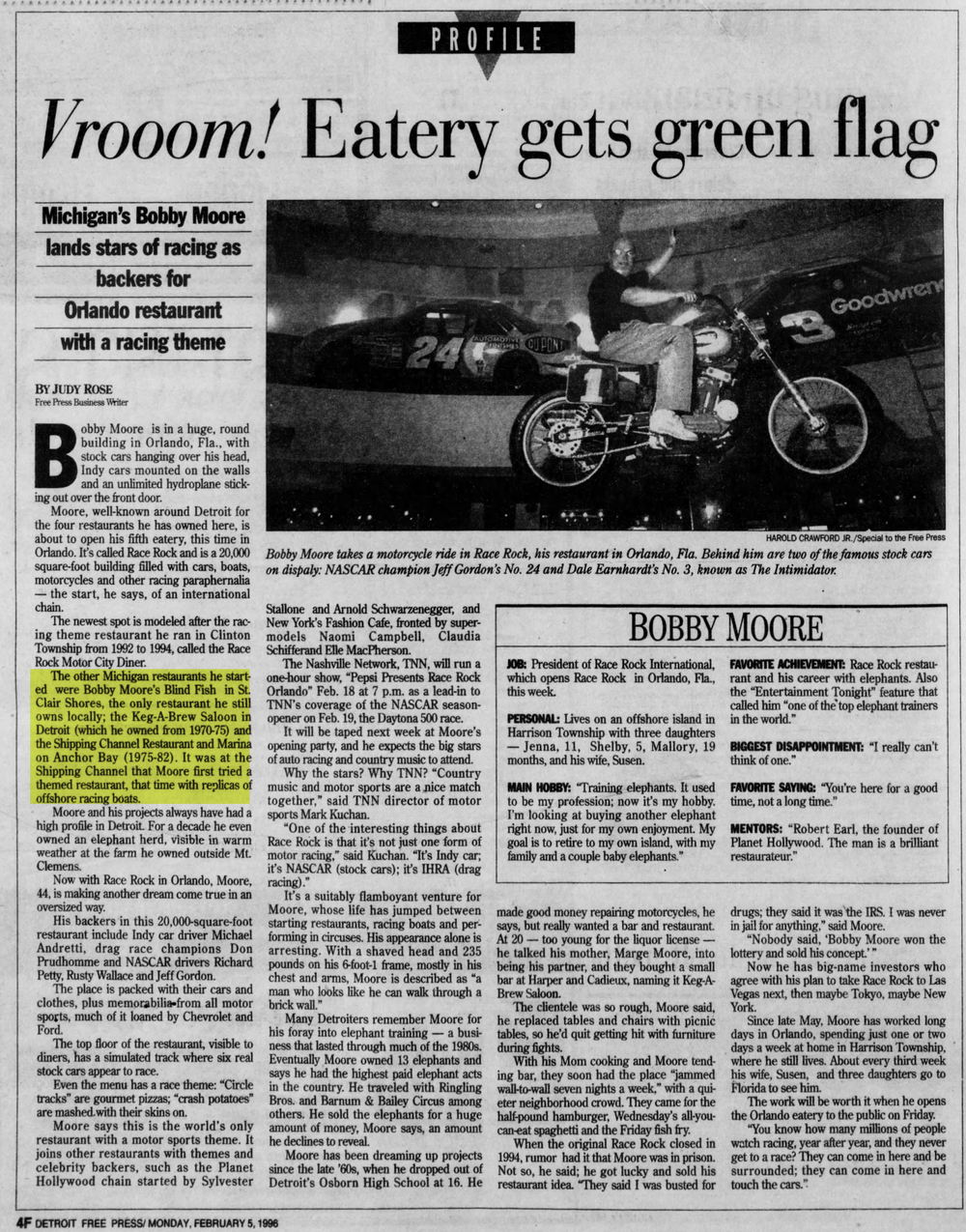 Shipping Channel (Brownies on the Bay) - Feature Article On Owner Feb 5 1996 (newer photo)